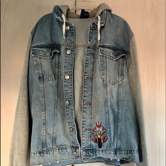 Hm Divided Denim Hooded Jean Jacket 